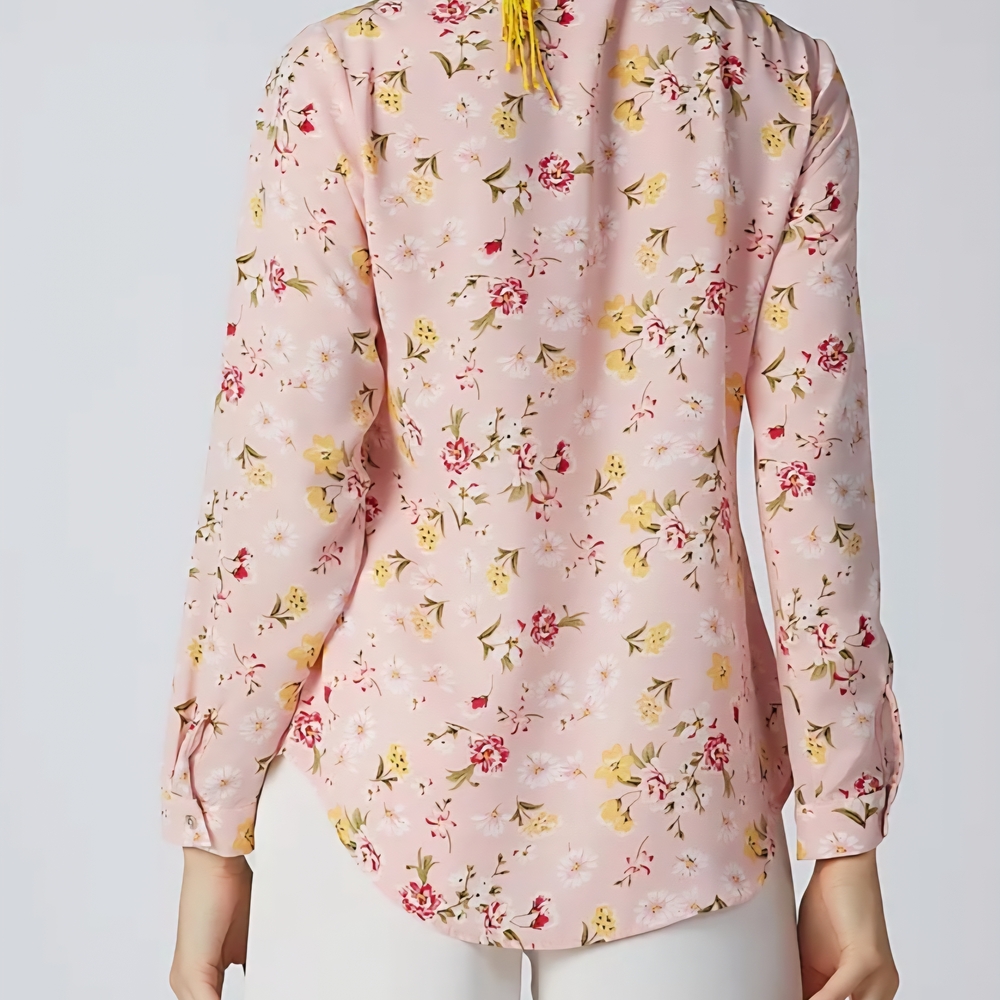 Elegant Floral Blouse in Pink